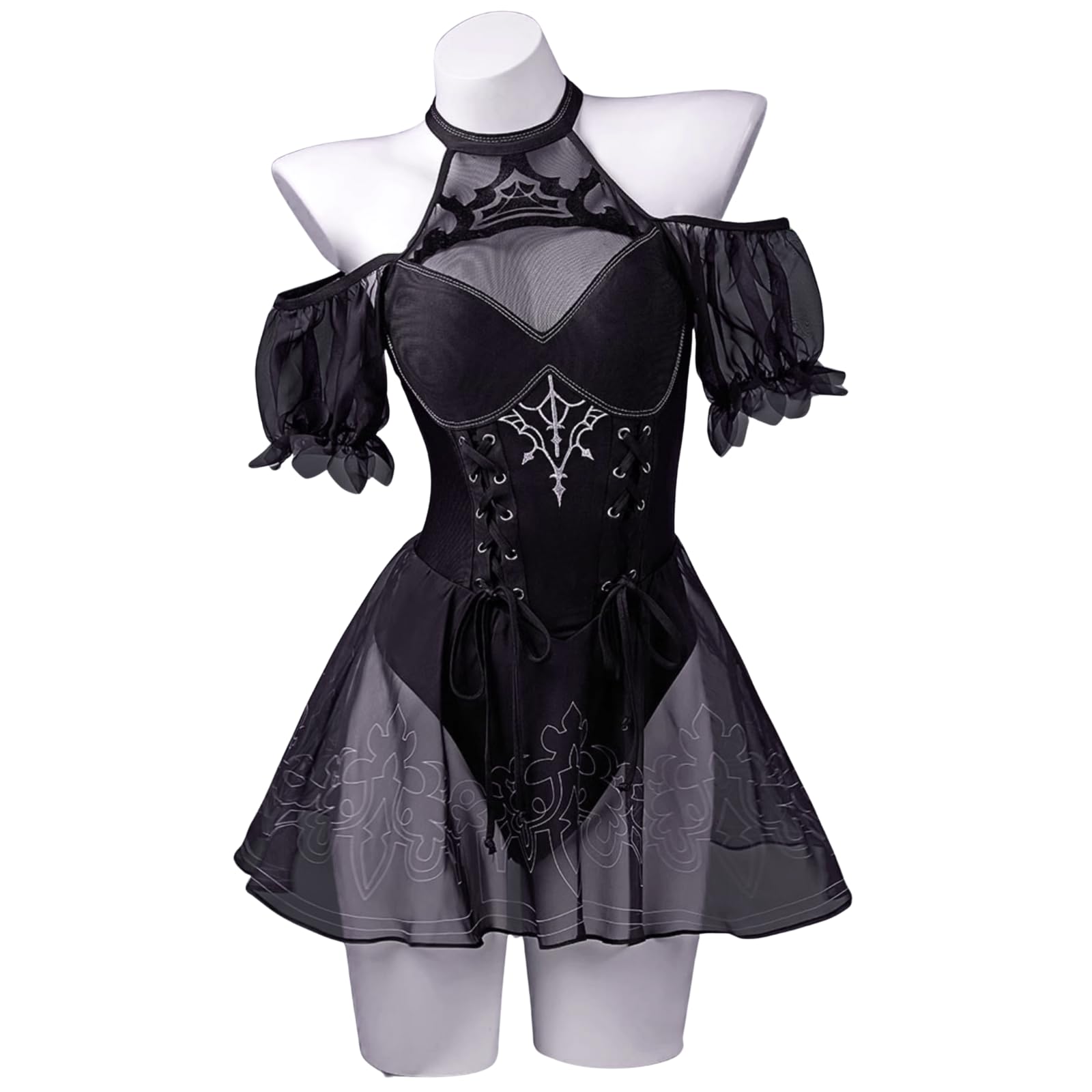 

[Milky Time] NieR:Automata 2B Cosplay Swimsuit with Puff Sleeves