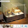 Guinea Pig Cage Mansion with Toilet Double Layer Enclosed Platform for Dutch Pigs Spacious Landscape Habitat Large Rodent Home