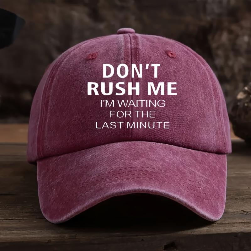 Sporty Curved Brim Mens Vintage Viscose Baseball Cap  Adjustable  HandWashable  Dont Rush Me One Size