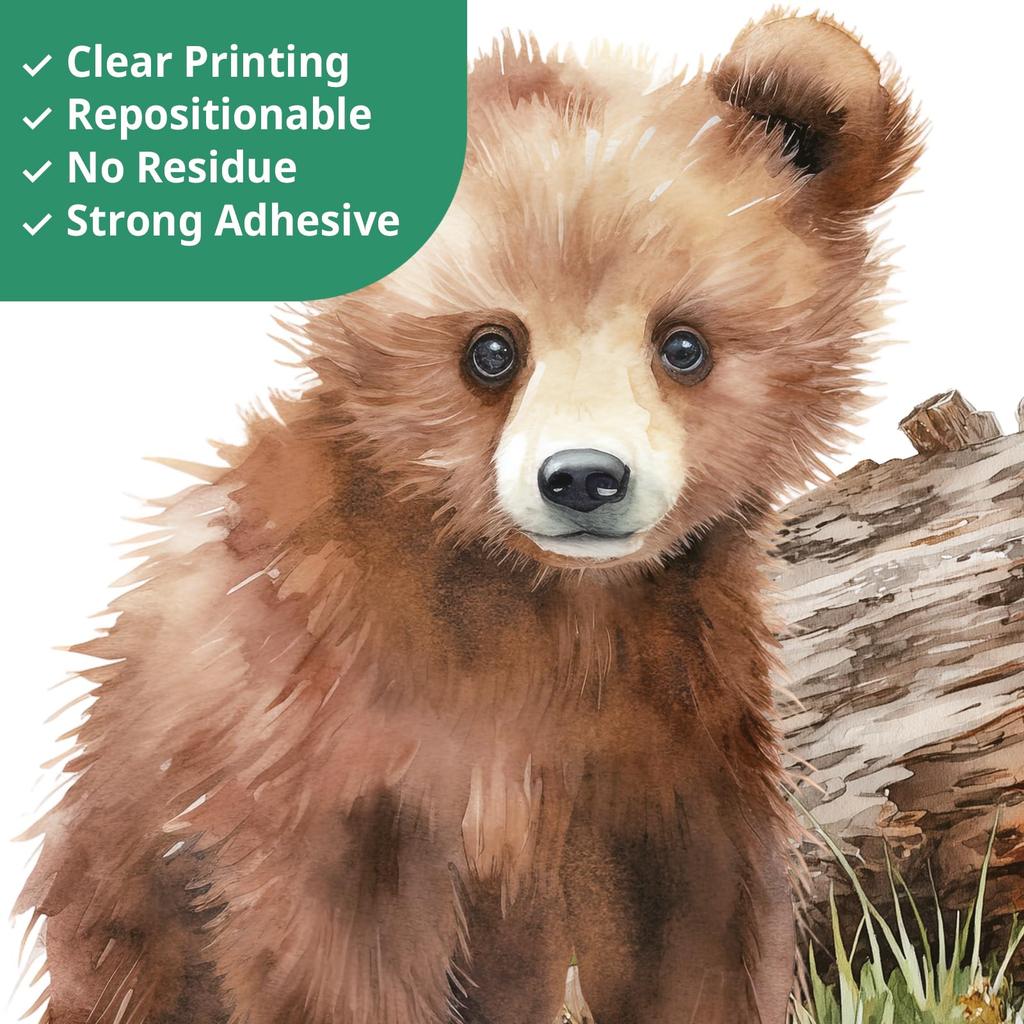 DECOWALL Watercolor Forest Animals Wall Stickers with and Tree Design for and Removable DIY Wall Decor for and Infants Bear, Deer, Fox, Kids' Rooms,