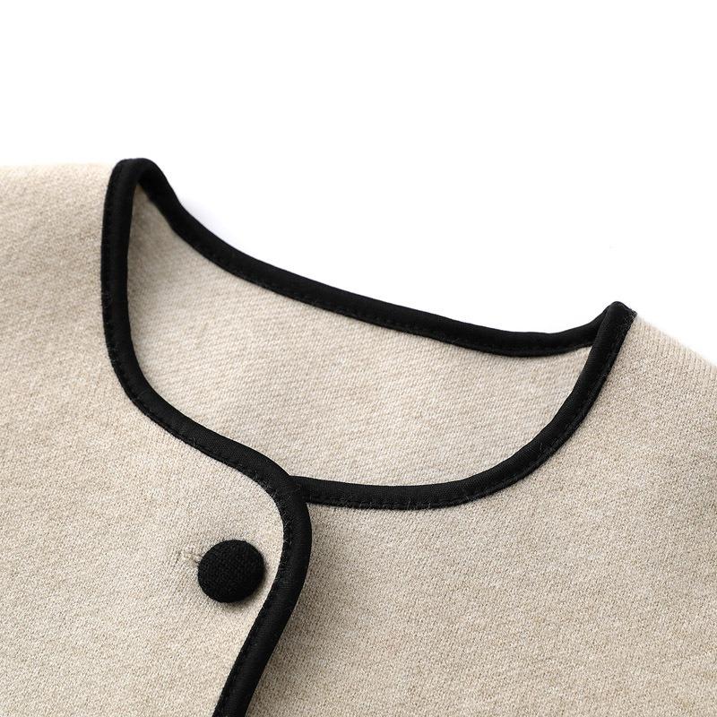 Damen Frühlings Lockerer Langarm-Strickjacken-Oberteil Lässige Jacke