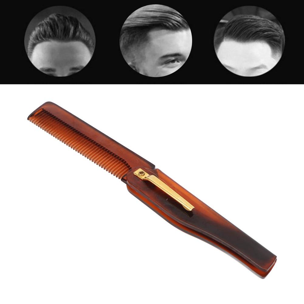 10pcs Brown Folding Pocket Comb Gold Buckle Handmade Comb Portable Fine Tooth Comb For Men