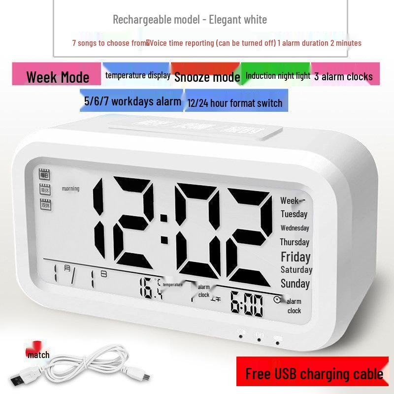 Multifunctional Smart Alarm Clock for Students and Children, Wake-Up Tool, Desktop Clock for Boys and Girls