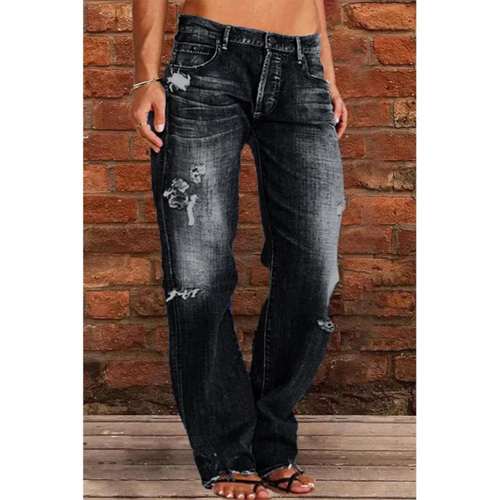 Women's Jeans Slim Fit and Slimming Washed Flared Pants Women's Pants Long Pants