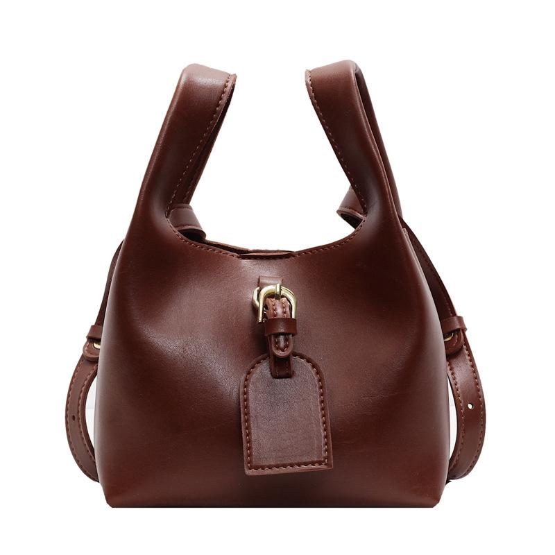 New autumn and winter retro texture small bag women's fashion simple bucket bag messenger bag