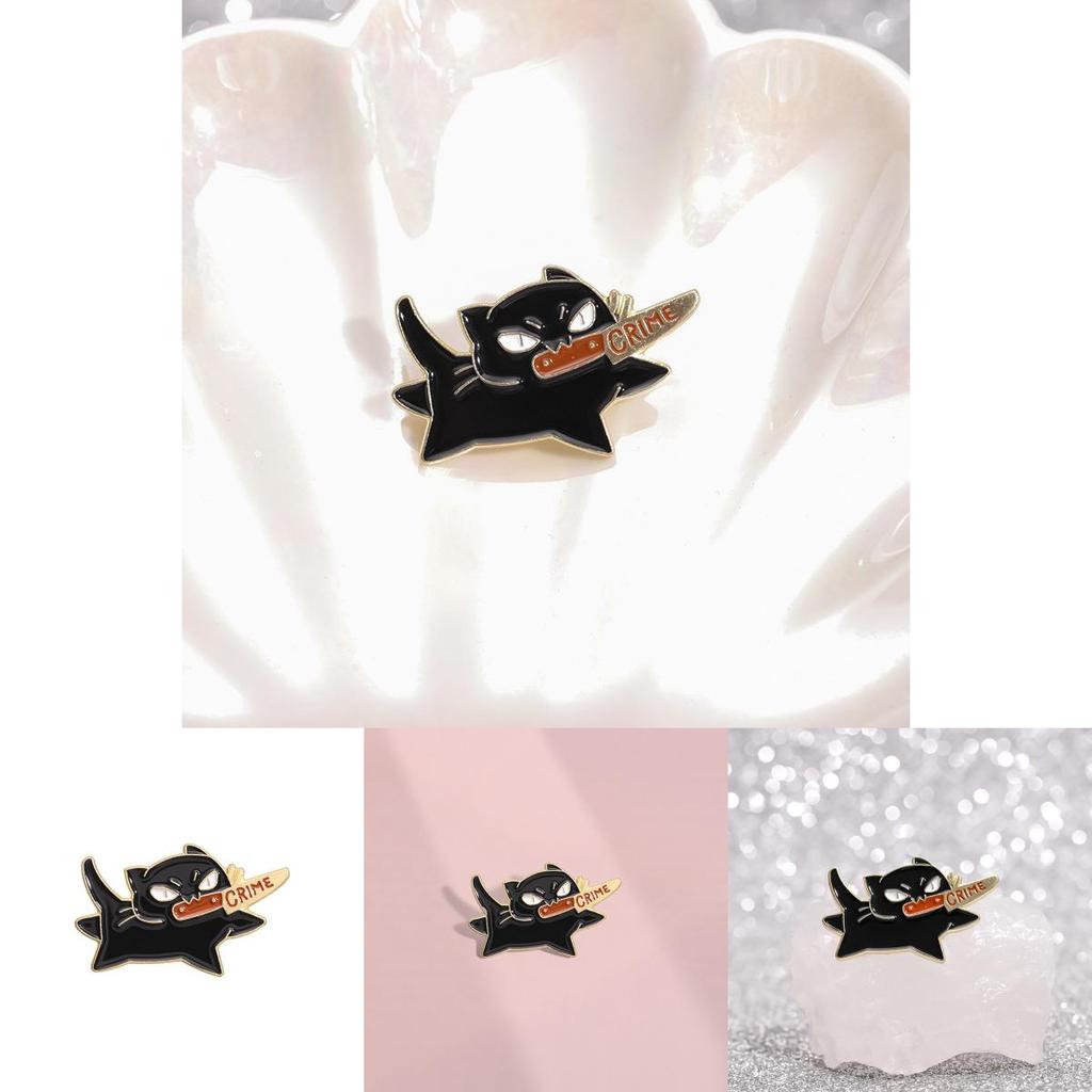 Cat Charming Brooch Stylish Alloy Pin With Playful Cartoon Character Design