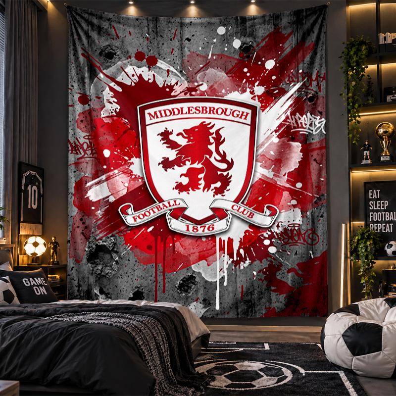 Wandbehang Wandteppich Middlesbrough FC Drucktuch für Wohnzimmer Schlafzimmer Heimdekoration