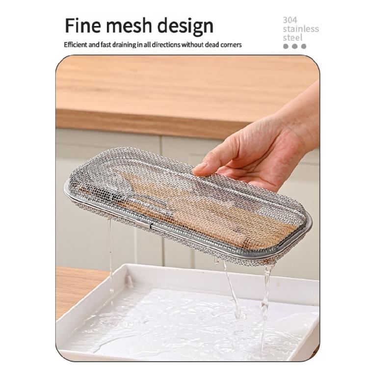 Reusable Dishwasher Organizer Dishwasher Cutlery Basket Stainless Steel Texture Dishwasher Utensils Holder Quick Drying