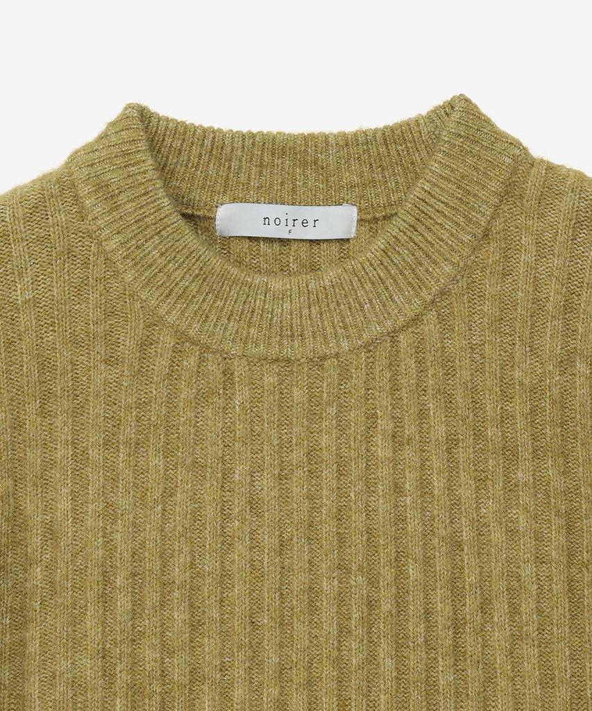 NOIRER FOR WOMAN Camel Slim Fit Ribbed Sweater (Olive)