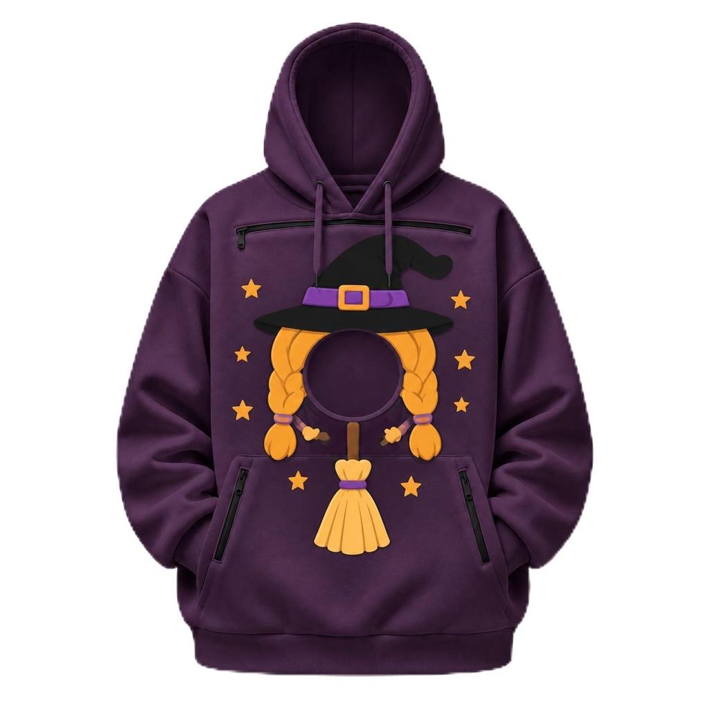 Unisex Long Sleeve and Dog Pocket Sweatshirt Hoodie, Loose Fit Casual Warm Pullover