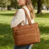 Puffer-Tragetasche Damen Umhängetasche mit Flaschenfächern Reise-Handtasche Gepolsterte Tragetasche für 15,6 Zoll Laptop Arbeit Fitnessstudio Pendeln