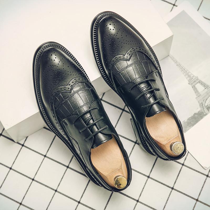 Leather Shoes Young British Dress Casual Business Sense Leather Shoes Wedding Groom Suit Height Increase