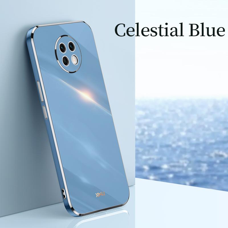 Pokovený čtvercový držák prstenu na prst pouzdro na telefon pro Xiaomi Redmi note 9T 9 T redmi9T note9 T Nfc Luxusní měkký silikonový kryt se stojánkem