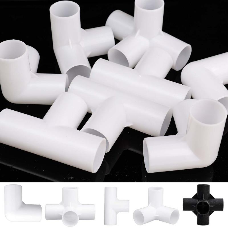 White Black Plastic Pipe Connector PVC Fitting 2/3/4/5 Way Elbow Connector for Building Furniture Greenhouse Shed Pipe Fittings