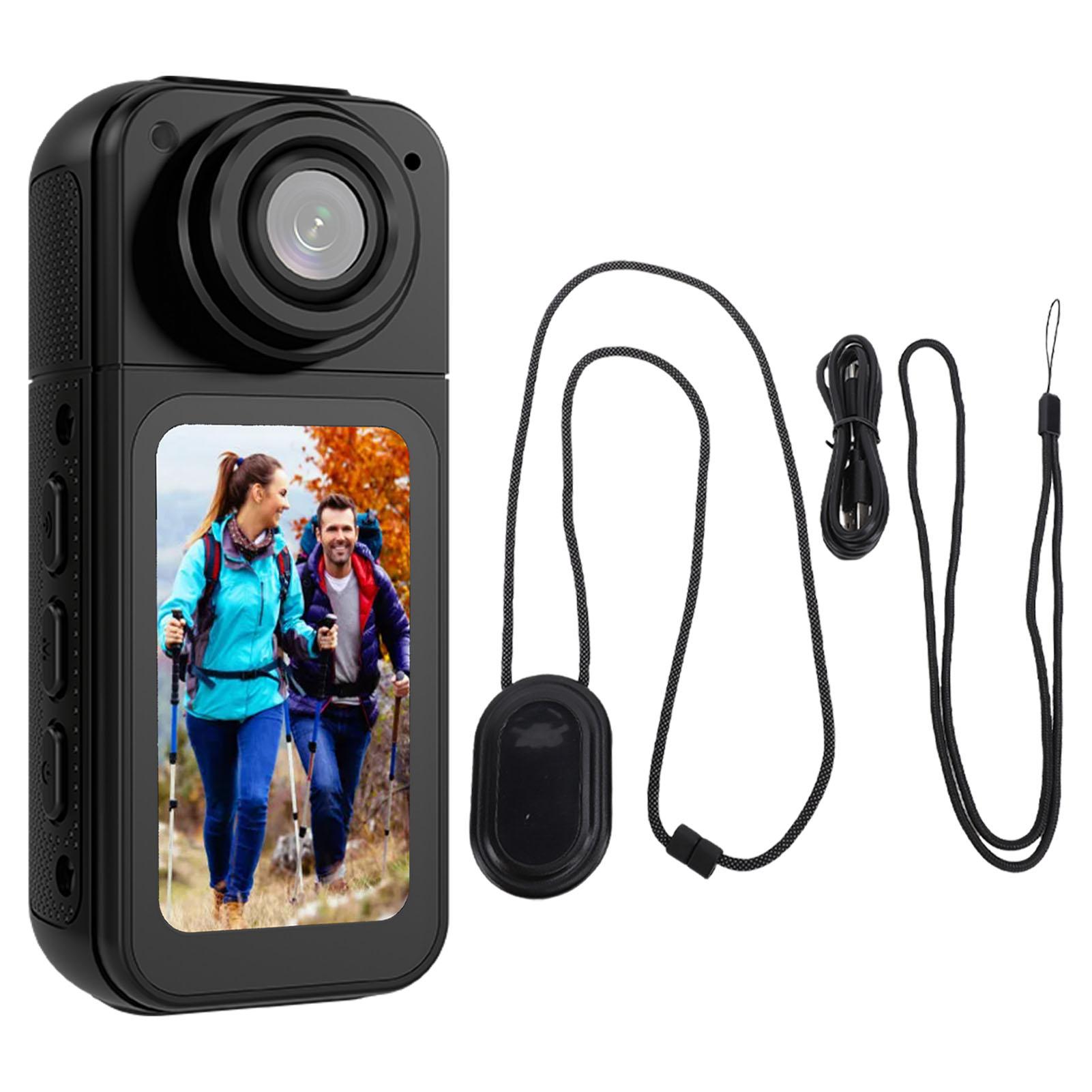 Shoemst Black Thumb Sized Wearable Action Camera Wifi 180 Degrees Rotating 2.7K Portable Magnetic Body Worn Camera For Pet Working
