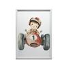 Boy In a Racing Car Poster Boy In a Racing Car Poster, 50X70 Cm, Frameless, Premium Canvas On Stretcher