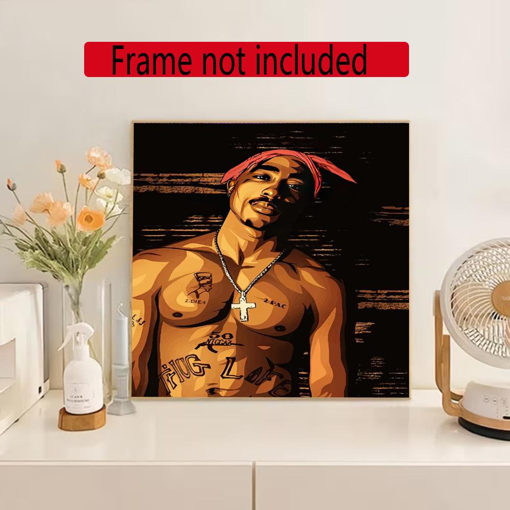2Pac 5D Round Diamond Painting Kit Diamond Embroidery Painting Rhinestones Mosaic Frameless Handwork Decoration Arts