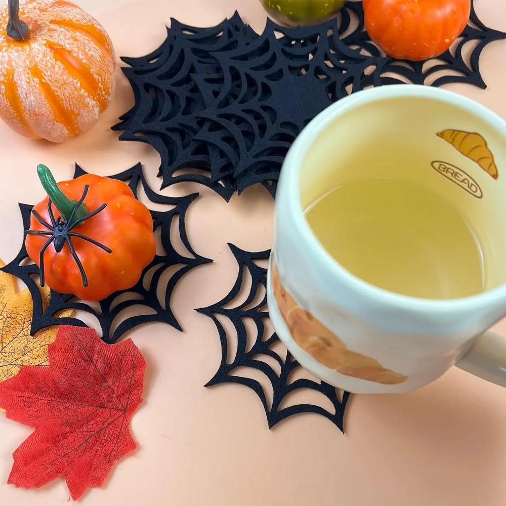 Creative Felt Bat Mat Halloween Table Mat Black Bat Anti Slip and Heat-resistant Tableware Mat Party Table Halloween Decoration