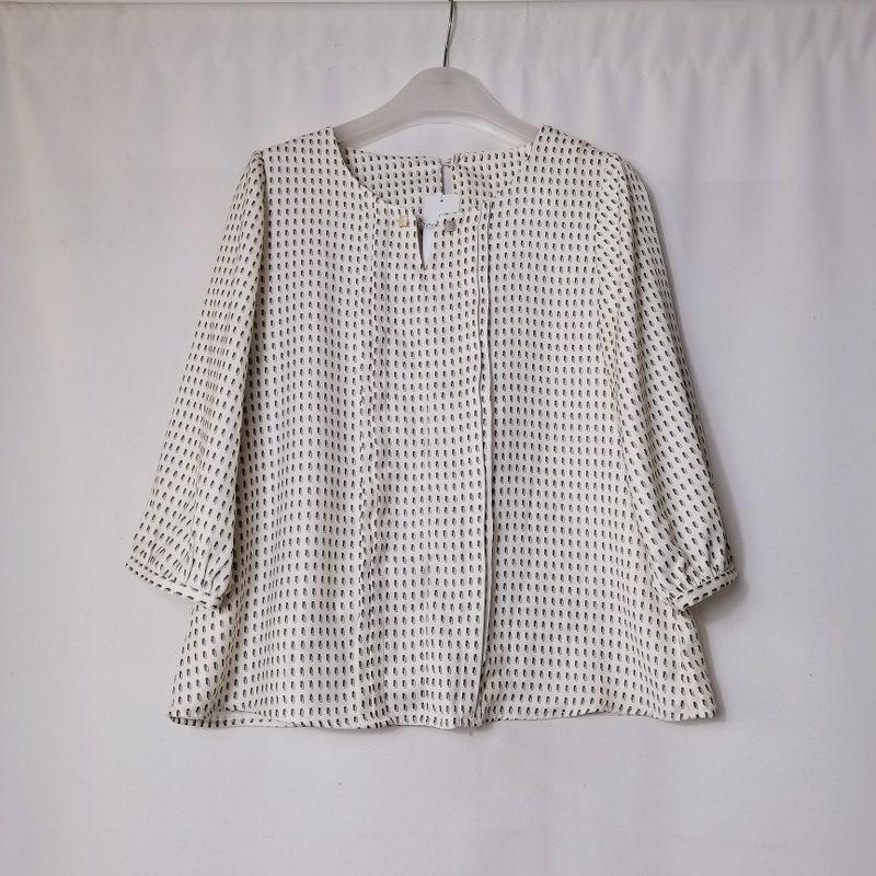 Export Japanese Original Order Round Neck 3/4 Sleeves Pullover Shirt Female Brass Buckle Basic Bottoming Shirt Classic Style Professional