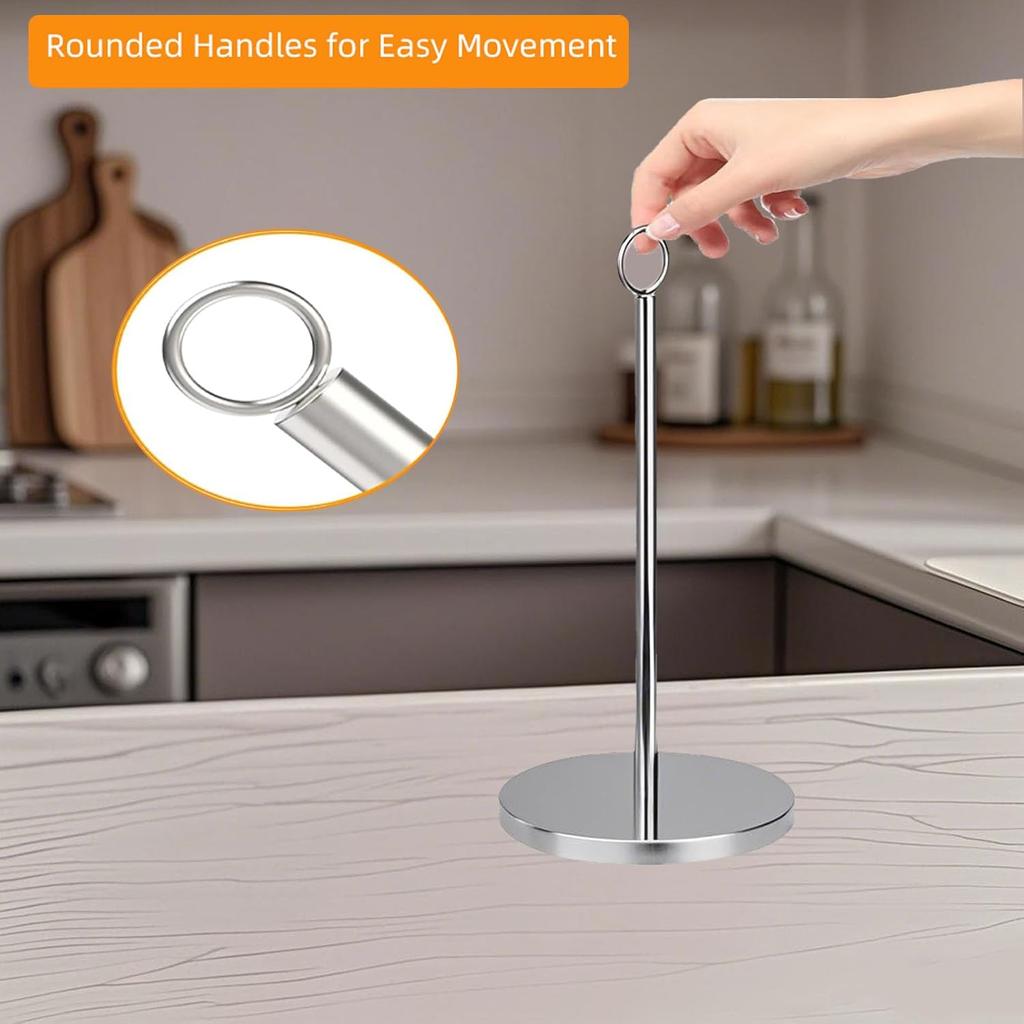 2pcs Paper Towel Holder, Stainless Steel Toilet Paper Holder Stand, Simple Napkin Holder for Kitchen Countertop Bars & Dining Tables