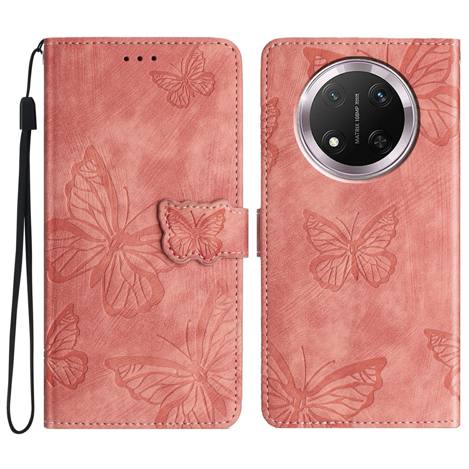 

Phone Case For Honor X9c 5G/Magic7 Lite 5G/X60 Pro 5G Butterfly Design Flip Wallet Leather Cover Skin-Touch B