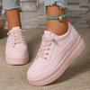 Fashion Plus Size Fashion Pink Platform Sneakers for Women 2025 Autumn Non Slip Thick Sole Vulcanized Shoes Woman Casual Sports Sneakers
