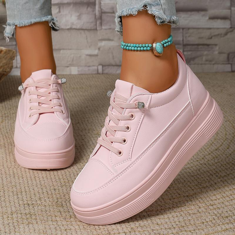 Fashion Plus Size Fashion Pink Platform Sneakers for Women 2025 Autumn Non Slip Thick Sole Vulcanized Shoes Woman Casual Sports Sneakers