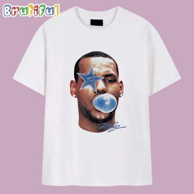 Sports Fashion Trend Printed Pattern Short Sleeve Sport Hip Hop High Street Top Casual Loose Streetwear Crew Neck T-Shirt Unisex