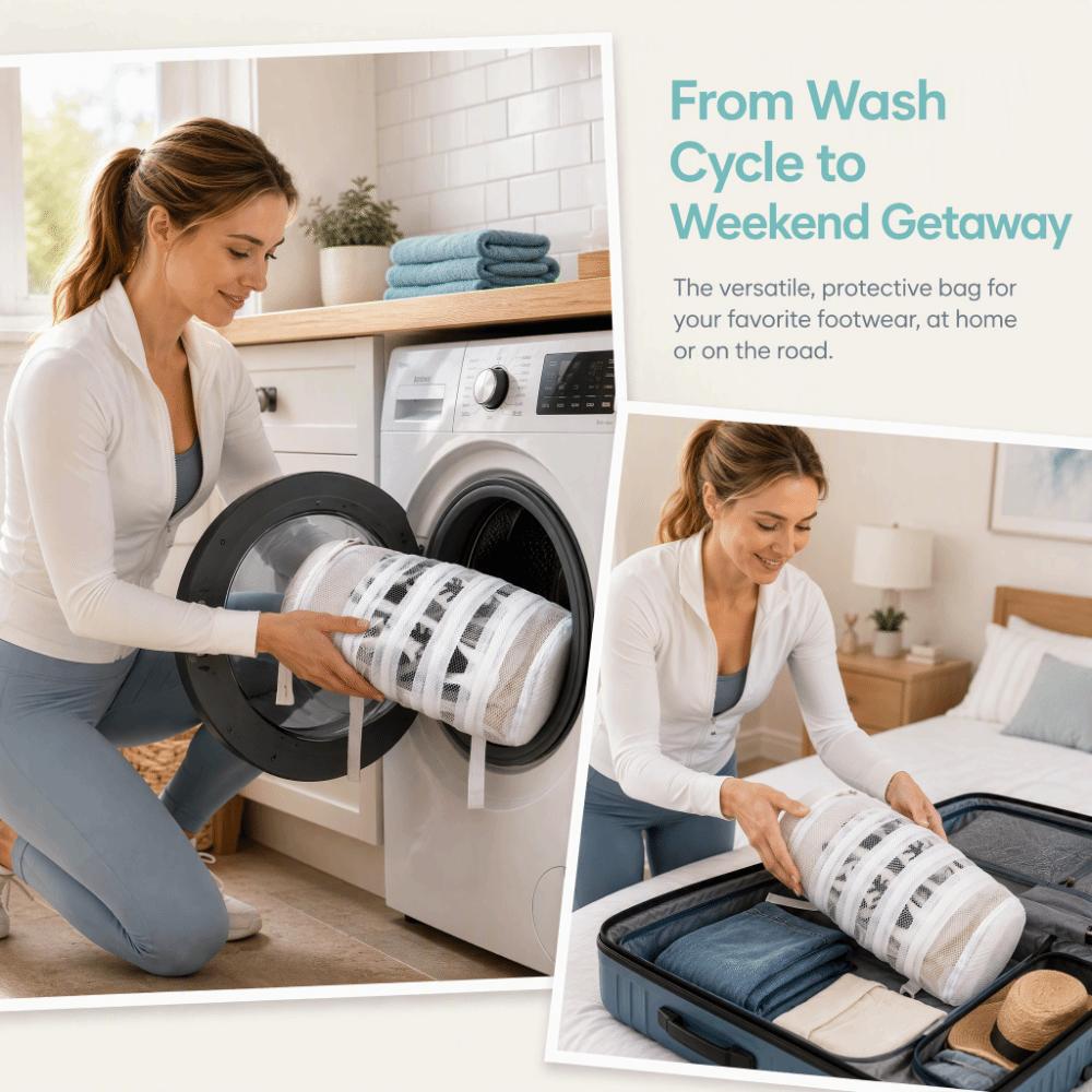 Mesh Shoe Washing Machine Bag With Hanging Loop Shoe Protector Bag  Gym Shoes Protection