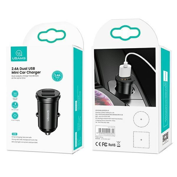 Usams Ład. Sam. 2Xusb 2,4A Miniczarny/Black Cc114Tc01 (Us-Cc114)