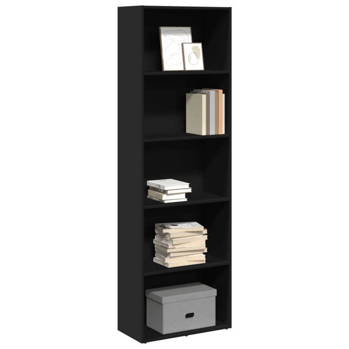 VidaXL Black Bookcase 60x30x189 Cm Engineered Wood, Shelf, Bookshelf, Book Support, Storage Cabinet, 857918