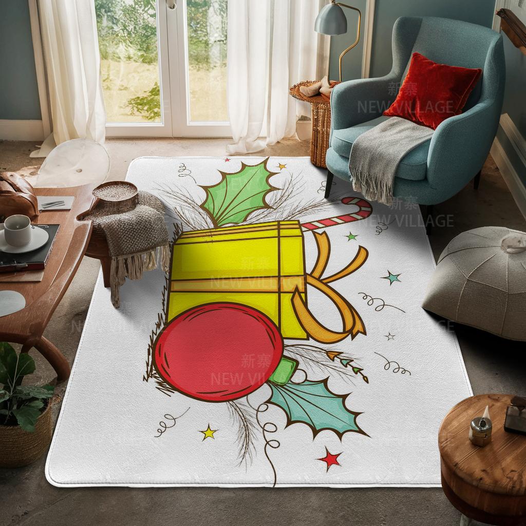 House Entrance Carpet Home Door Mat Living Room Bath Foot Bathroom Non-slip Water Absorption Rugs Bath Merry Christmas Winter