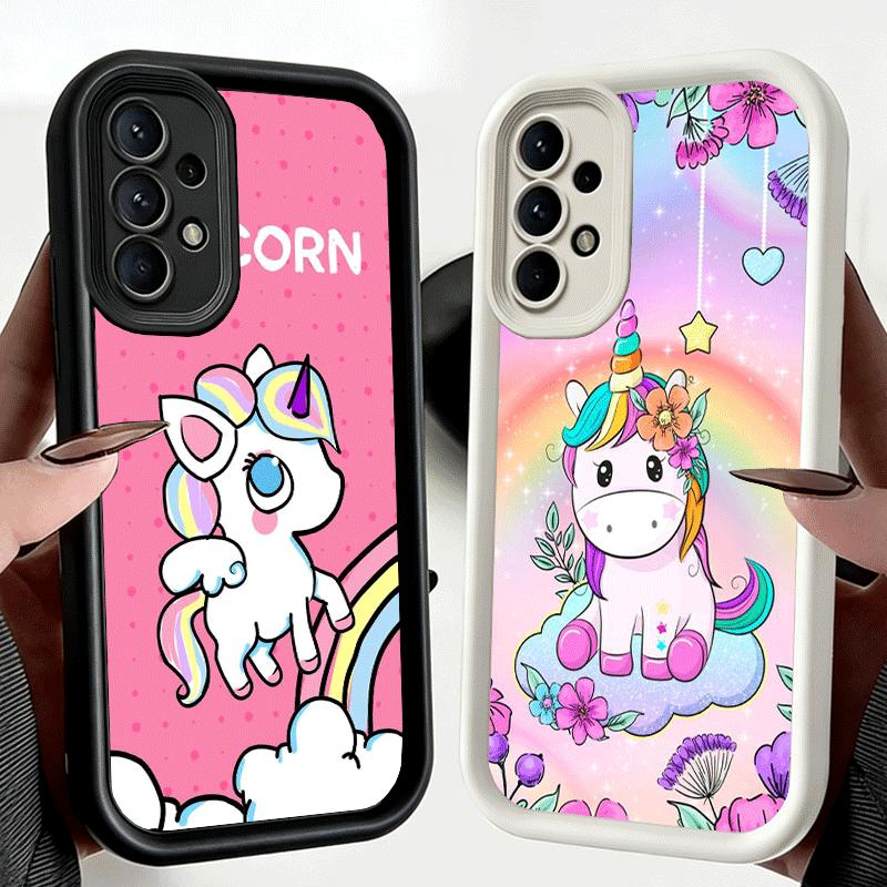 Phone Case for Samsung Galaxy A17 A16 A15 A14 A13 Pink Unicorn Rainbow A56 A36 A26 A55 A35 A25 A54 A34 A24 A53 A33 A23 A07 A06