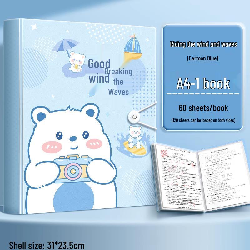 A4 Multi-Layer Transparent Document Folder with Loose-Leaf Inserts for Students