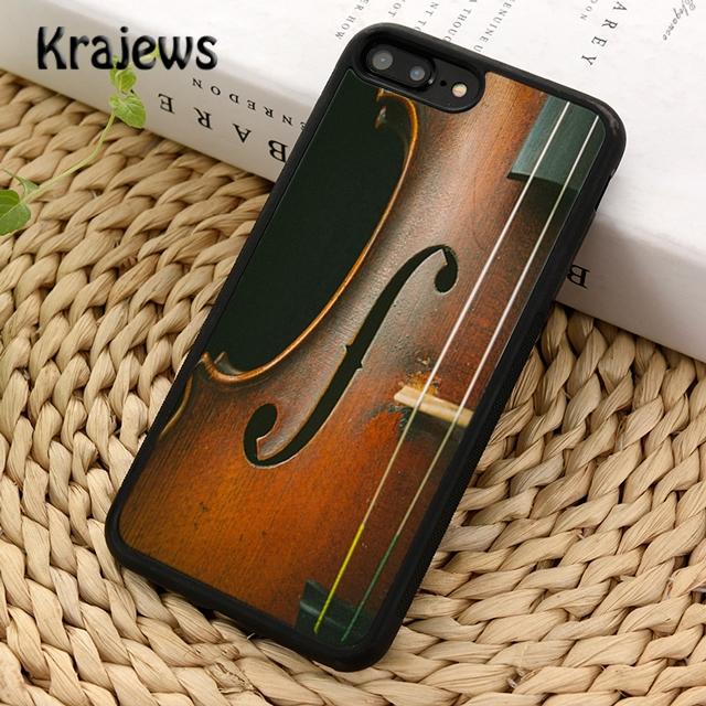 Krajews Elegant Wood Cello Violin Soft Phone Case Cover For iPhone 17 Air 16 15 14 Plus 11 12 13 Pro Max Coque Fundas