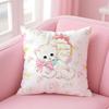 KKitty Flowers apples Kitty Cushion Cover Pillow Case Soft Friendly Fabric  Concealed Zipper