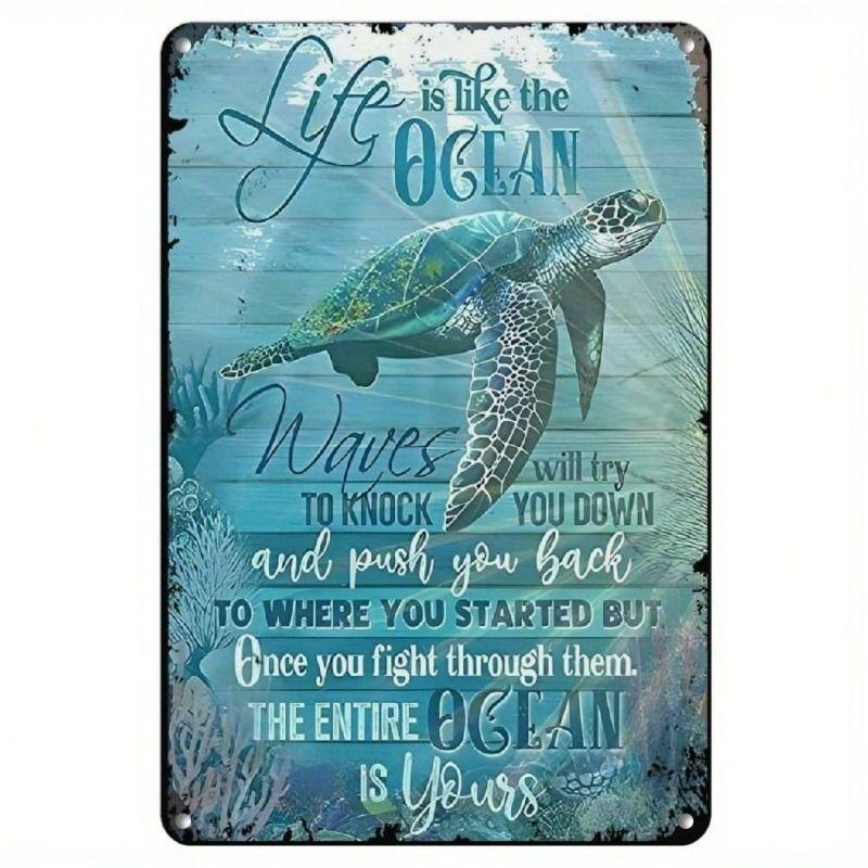 Retro Metal Tin Sign Wall Art Decor for Living Room Bedroom Office