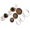 10pcs 12-20mm Inner Size Silver Plated Bronze Material Brooch Style Cabochon Base Blank Cufflink Spacer Settings Tie Tack Pins