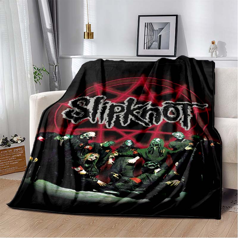 Coperta stampata con copertina dell'album Slipknot, Rap-Metal, Heavy Metal, Morbida e Calda in Flanella, per Divano, Letto, Ufficio Portatile, Regalo