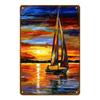 Metal Sign Vintage Sailboat Nautical Decor Maritime Gift Wall Art 20x30 Cm
