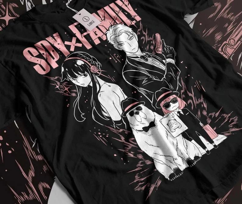 Anime Spy X Family Black T Shirt S