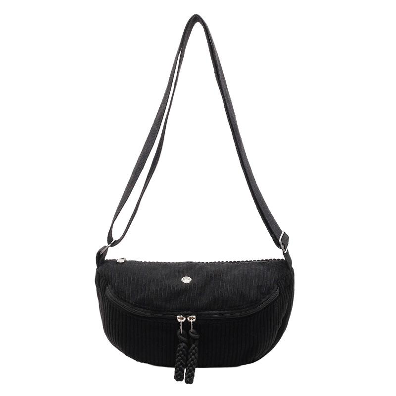 Korean Style Shoulder Bag Fashi Texture and Versatile Crossbody Bags Women Casual Waist Bag Retro Corduroy Simple Versatile