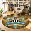Round Rug Custom NameNewcastle United FC Pattern Non Slip Carpet Home Floor Decor