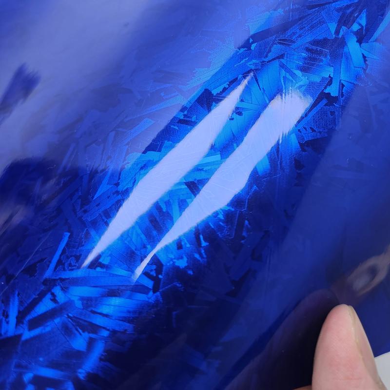 High Glossy Electroplated Forged Carbon Fiber Blue Auto Stickers for Car Wrap Vinyl Decals for Vehicle Car Film Cover Adhesive