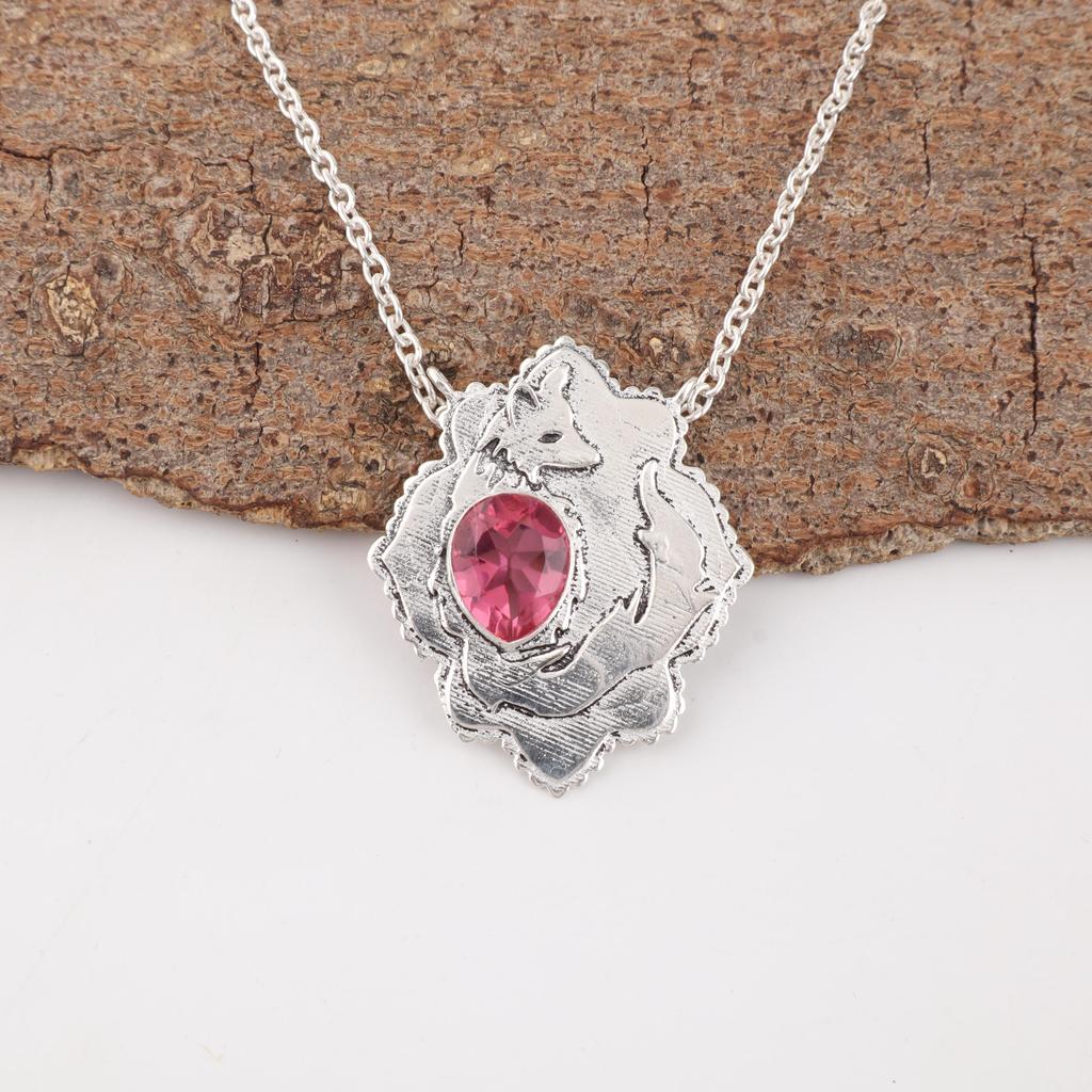 Pretty Pink Tourmaline Gemstone Jewelry, 925 Sterling Silver Pendant, Handmade Gorgeous Jewelry, Designer Pendant Gift For Women
