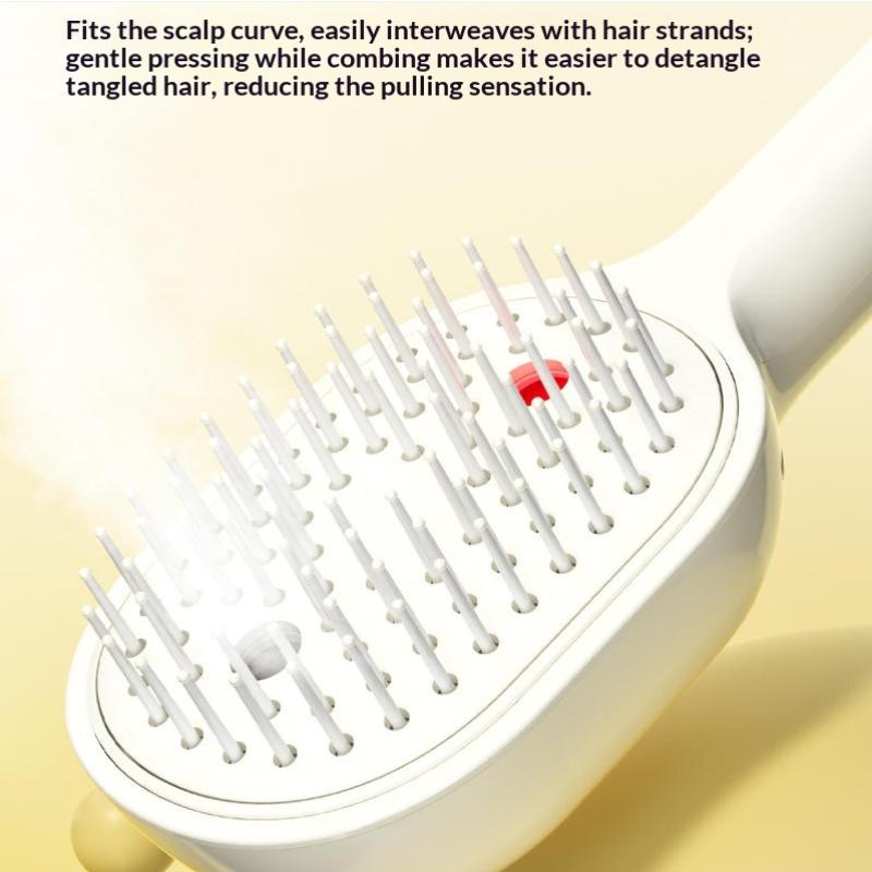 Electric Steam Brush With Water Spray Wet Electrics Hairbrush Usb-C Charging For Detangling Smoothing Styling & Frizz Control