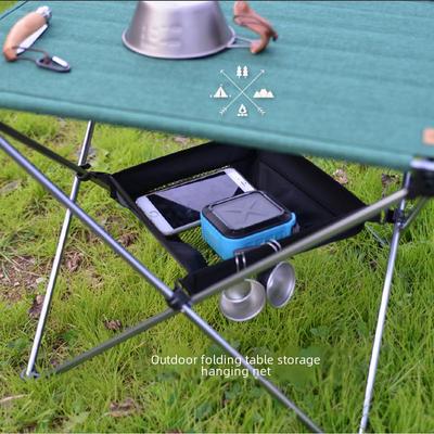 Outdoor Folding Table with Hanging Storage Net and Bag for Picnic Sorting