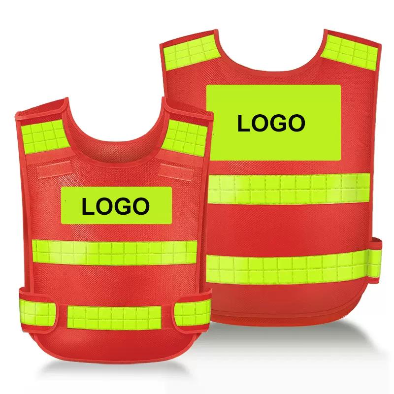 Motorcycle Reflective Running Vest Multifunctional Jackets Lattice Cloth Safety Traffic Police Jacket