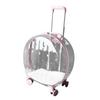 Cat Trolley Case Transparent Breathable Labor Saving Silent Moving Outdoor Rolling Pet Carrier for
