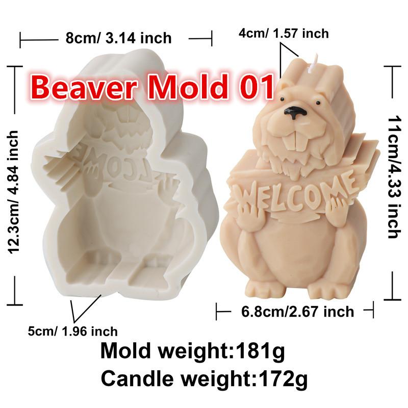 3D Cute Cat And Dog Silicone Candle Mold DIY Cartoon Animal Sheep Beavers Scented Home Candle Chocolate Cake Decor